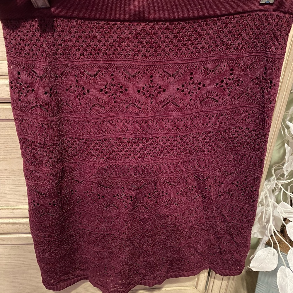 Sweater Burgundy Pencil Skirt xxs